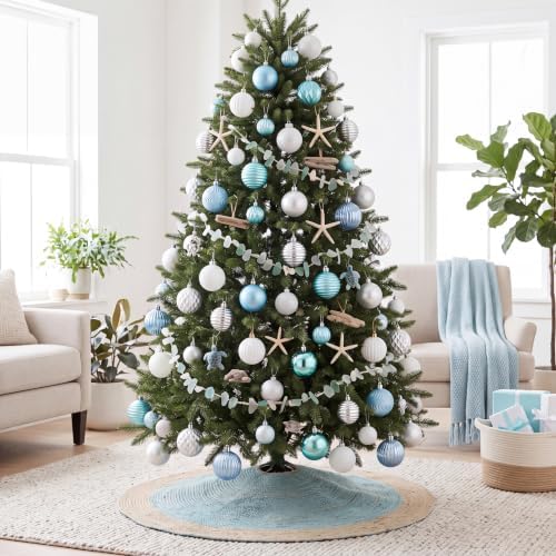 Lunmon 64 Pcs Coastal Ocean Christmas Ball Ornaments Beach Xmas Baubles