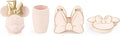 Jay Franco Disney Minnie Mouse Organizer Set - 4 Piece Pink Accessories Includes Resin Soap Dispenser, Soap Dish, Toothbrush Holder and Tumbler - Bathroom Décor