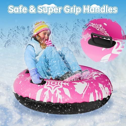 36" Snow Tubes for Kids Adult -Heavy Duty Inflatable Snow Sleds for Toddler Kids Adult Sledding Toys Outdoor Sport Activities Gift for Boys Girls Christmas Winter Toys Suppiles