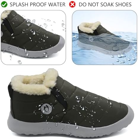 Winter Boots for Women Lightweight Comfortable Plush Waterproof Stylish Solid Color Ladies Ankle Shoes