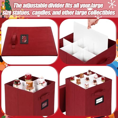 2 Pcs 16 Inch Large Christmas Nutcracker Storage Box, 18ct Organizer