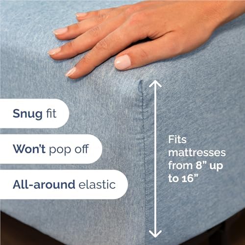 Full Size 4 Piece Sheet Set - Breathable & Cooling Sheets - Heathered Blue