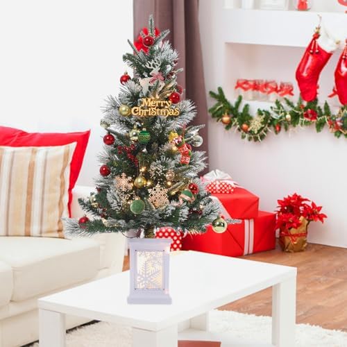 3ft Pre-Lit Christmas Tree, Artificial Christmas Trees with 78 LED Lights