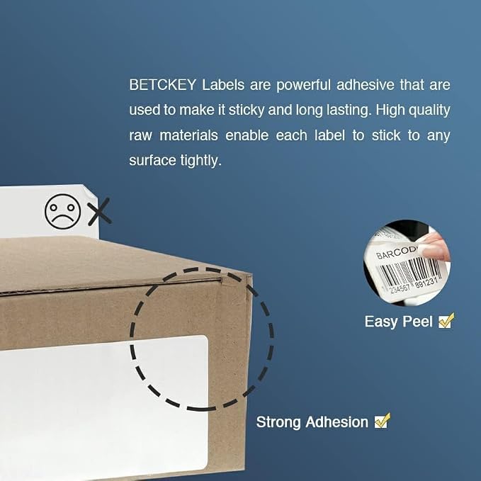 BETCKEY - Compatible Continuous Labels Replacement for Brother DK-2205 (2.4 in x 100 ft), Use with Brother QL Label Printers [10 Rolls]