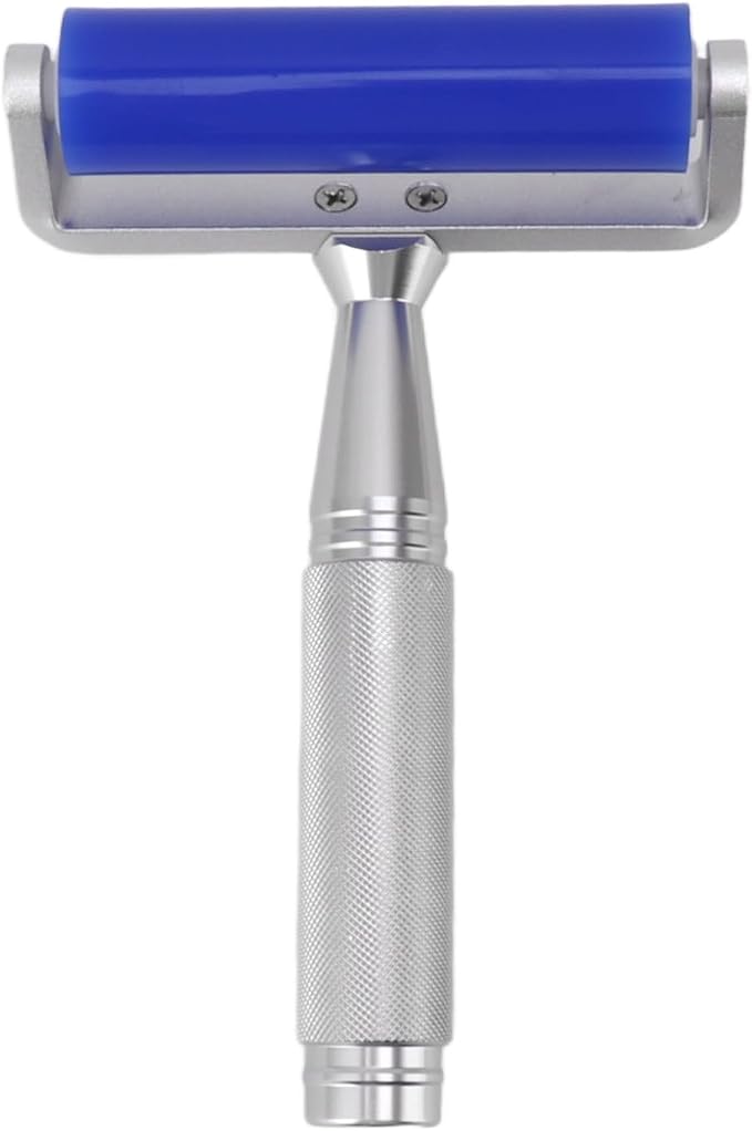 Silicone Manual Lint Remover Roller with Ergonomic Metal Handle Reusable Static Tool for Clothes Pet Hair 12 Inch