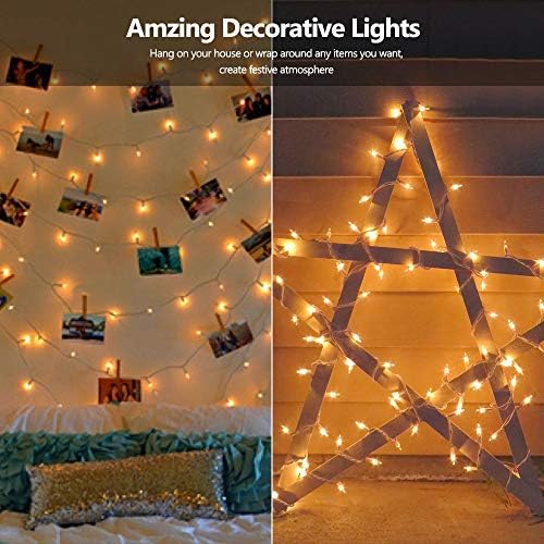 Brizled Incandescent Christmas Tree Lights, 300 Count, 69.6 ft, Clear White
