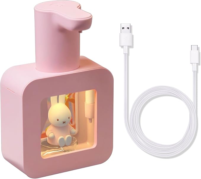 Mipow x Miffy Automatic Soap Dispenser Touchless - 3 Adjustable Foam Levels Smart Sensor, Hand Soap Dispenser for Bathroom Kitchen Home Office, Pink - Gifts for Girls