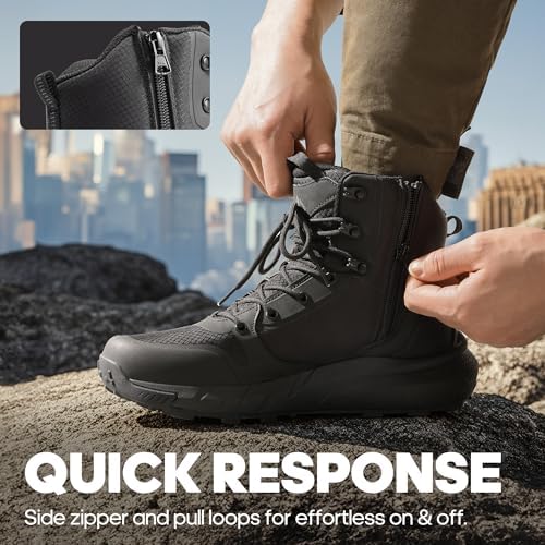 NORTIV 8 Men's Military Tactical Boot Zipper Lightweight