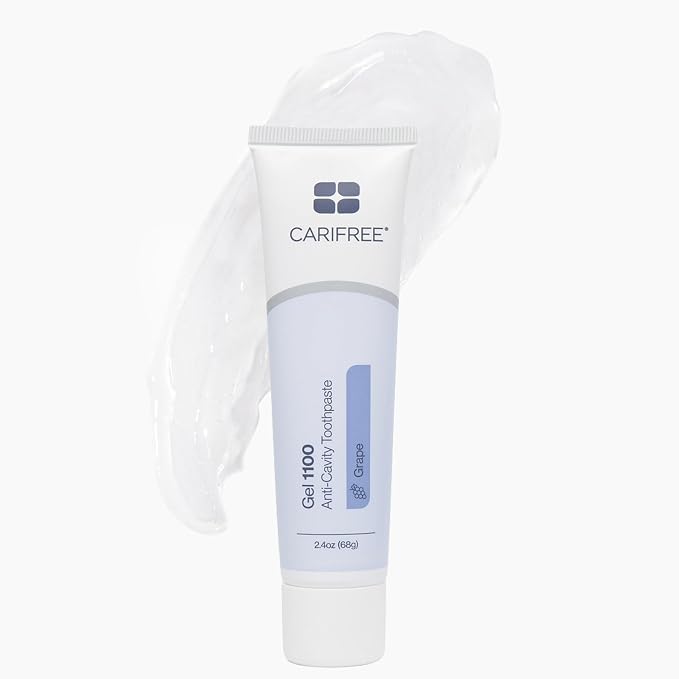 CariFree 1100 Fluoride Toothpaste, Nano Hydroxyapatite, Grape, 2.4oz Pk 2 | Anti-cavity pH neutralizing gel; enamel protection; made in the USA; dentist recommended for kids & adults.