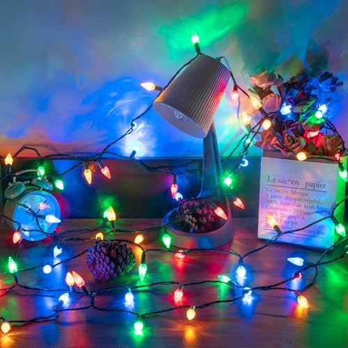 AWQ 500LED 173.8 FT C6 Christmas String Lights Plug in Multicolor Decor