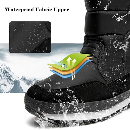 DADAWEN Women's Waterproof Frosty Snow Boot