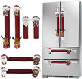Mosoan Christmas Decorations Indoor 6 Pack Christmas Refrigerator Fridge Door Handle Covers, Santa Snowman Christmas Kitchen Decor Appliance Handle Cover Xmas Holiday Decor