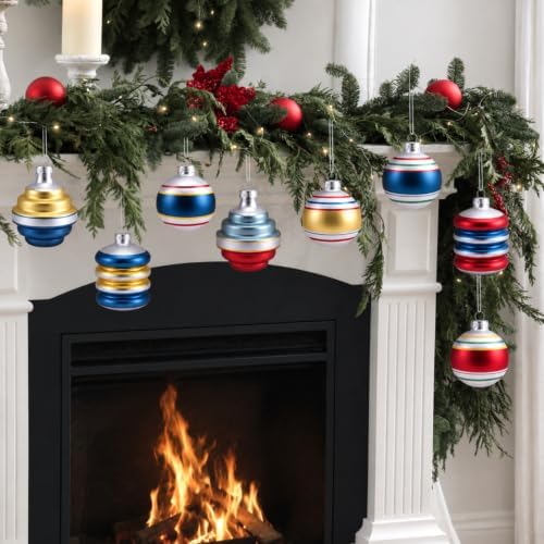 12 Pcs Vintage Glass Christmas Ornament Reflector Decor, Delicate