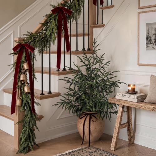 Christmas Decorations - 32" Real Touch Artificial Pine Tree in Ceramic Pot