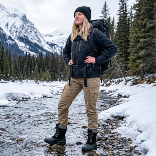 STQ Women's Duck Boots Waterproof Winter Snow Boot