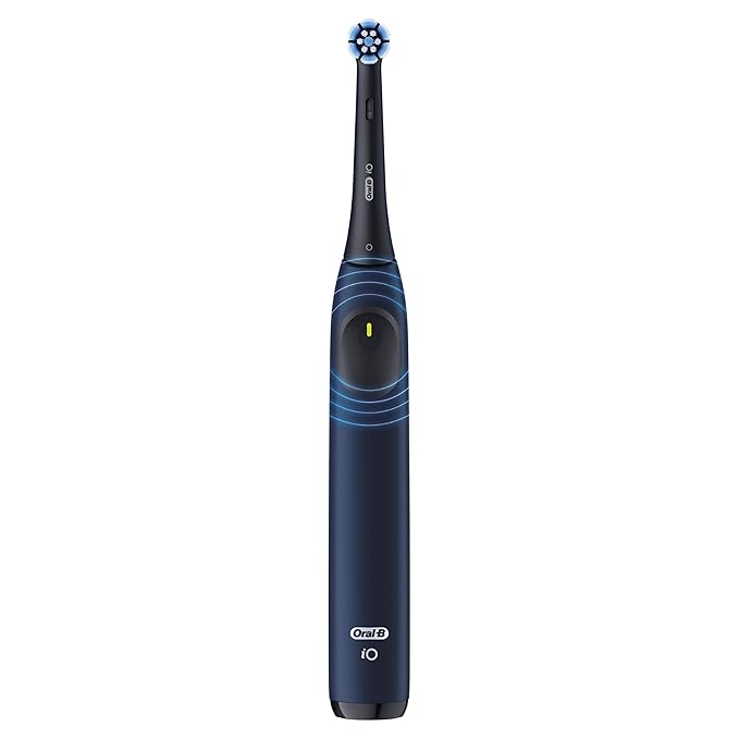 Oral-B Rechargeable Electric Toothbrush, iO2, 3 Cleaning Modes, Automatic Pressure Sensor to Protect Gums, Dark Blue
