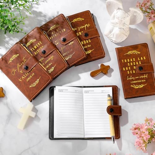 Spakon 40 Pcs Christian Prayer Journals with Pens, Spanish Leaves
