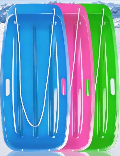 Snow Sled for Kids and Adult, Toboggan Sled with Plastic Cold-Resistant 35"