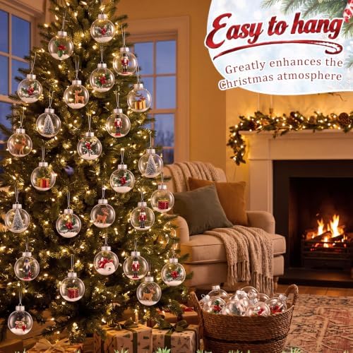 Wettarn 100 Pcs 2.36" Clear Plastic Disc Ornaments