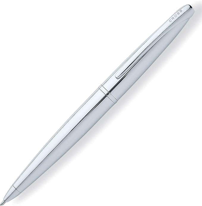 Cross ATX Pure Chrome Ballpoint Pen - Refillable Pen for Smooth Writing - Black Ink - Comfortable Grip - Long-Lasting - Professional Office Supplies - Gift Box Included