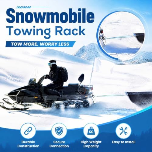 Yaocom 32" Tow Hitch for Snowmobile & ATV, Portable Tow Bar for Sleds