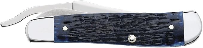 Case WR XX Pocket Knife Navy Blue Jigged Bone Russlock Item #7057 - (61953L SS) - Length Closed: 4 1/4 Inches