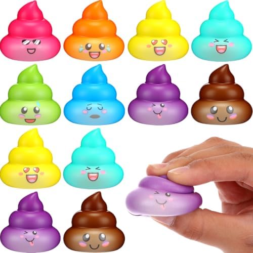 Leyndo 12 Pcs Mini Fake Poop Toys Halloween Party Favors, Multicolor