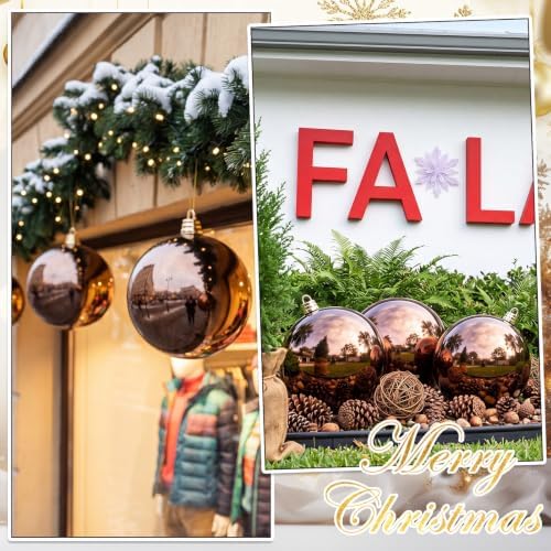 Threan 12 Inch Large Chocolate Brown Shiny Christmas Ball Ornaments