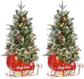 GarveeHome 3 ft Christmas Tree with 78 Lights, Pre-Lit Artificial Desktop Xmas Tree with 8 Mode Includes Red Berries & Sleigh Base,Christmas Decoration for Home, Office,2 PCS