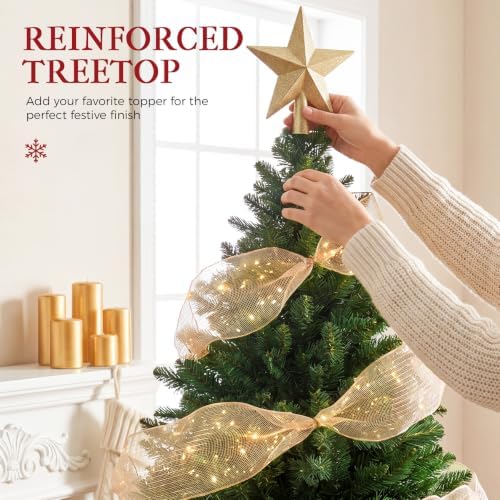 CASA CLAUSI 6ft Artificial Christmas Tree Unlit Pine Xmas Tree,Olive Green