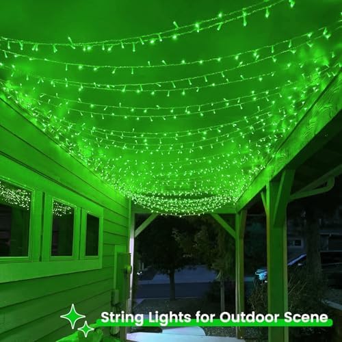 2 Pack 200 LED St. Patrick's Day String Lights Battery Operated with Timer
