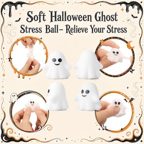 Thenshop 25 Pcs Halloween White Ghost Balls Trick or Treat Party Favors