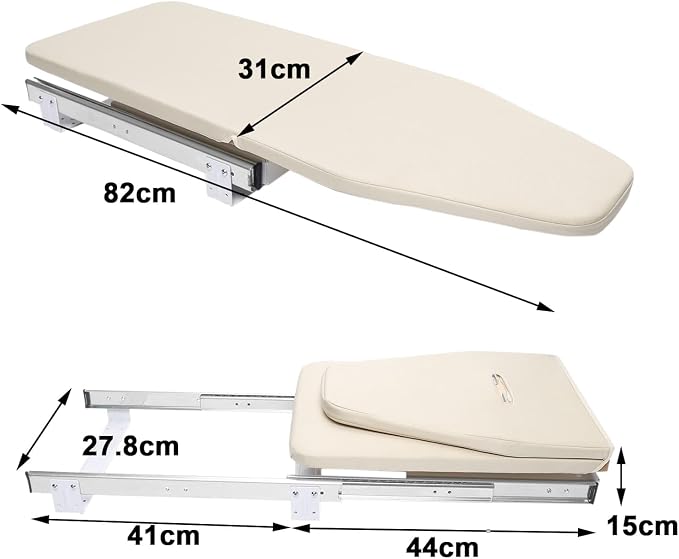 Foldable Ironing Board 12” x 32” Retractable Hidden Ironing Board Closet Ironing Station in Cabinet for Apartment & Small Room