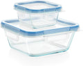 Snapware Total Solutions (2-Pack, 1 & 4 Cup) Glass Food Storage Containers Set, Airtight & Leakproof Locking BPA-Free Lids, Freezer Dishwasher Microwave Safe