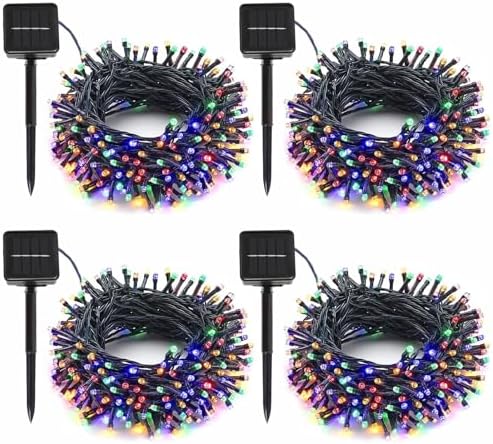 SyouHome Solar String Lights Outdoor, 4 Pack 400 LED Solar Christmas Lights