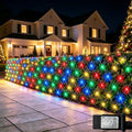 Lovelite 610LED Net Lights, 34.5ft x 5ft Christmas Net Lights Outdoor 8 Modes, Waterproof Connectable String Lights Green Wire Plug in for Bushes Xmas Tree Garden Holiday Party Decor - Multicolor