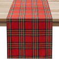 Softalker Christmas Checkered Tartan Table Runner, Red, 13 x 70 Inch-2P