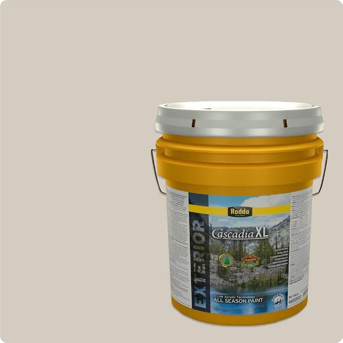 Rodda Paint CASCADIA XL Exterior Satin All Seasons Paint & Primer in One, 5-Gallon, Platinum