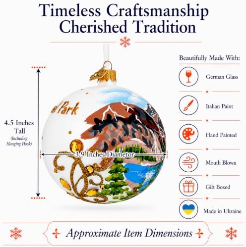 Banff National Park, Alberta, Canada Glass Christmas Ornament