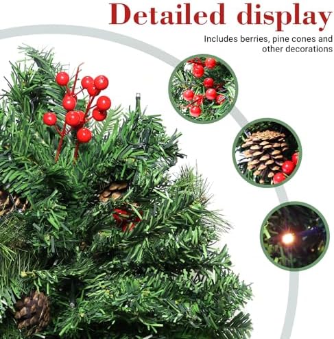 Lighted Christmas Urn Filler, 2 Pack 24 Inch Warm White Planter Decor