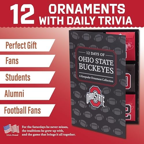 Ohio State Merch Buckeyes 12-Day Football Ornament Advent Calendar OSU Gift