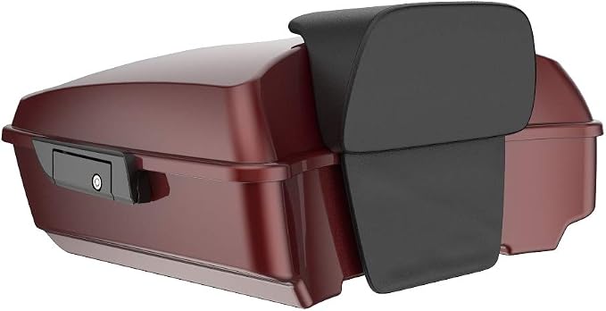 Advanblack Road Glide Tour Trunk Pack Stiletto Red Chopped Tour Trunk Pack Backrest Pad for '97-'25 Harley Touring Road King Street Glide Electra Glide CVO models