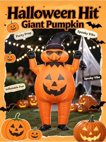 Pumpkin Witch Inflatable Costume Adult Halloween Blow Up Suit