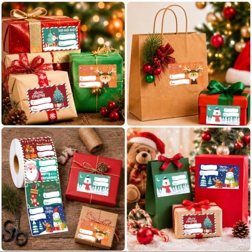 OHOME 500 PCS Christmas Gift Tags - Gift Tags for Christmas Presents | Christmas Gift for Women Mom Men - Christmas Wrapping Paper - Christmas Decorations,2.95 x 1.6 Inch