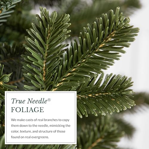 Balsam Hill BH Fraser Fir Narrow - Realistic Slim Christmas Tree with True Needle Foliage, Easy Plug Technology & Space-Saving Design, LED Clear, 12ft