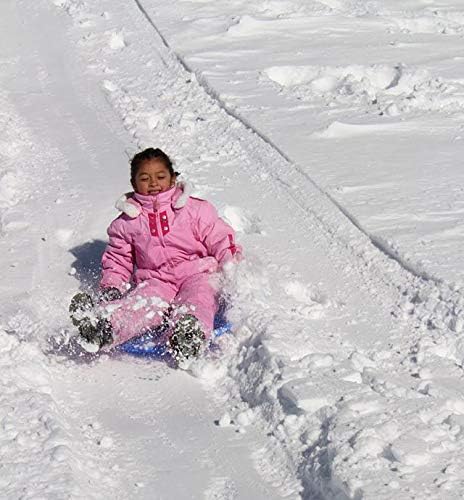 Slippery Racer Heavy-Duty Cold Resistant Downhill Pro Adults and Kids Plastic Outdoor Winter Saucer Disc Snow Sled with Handles