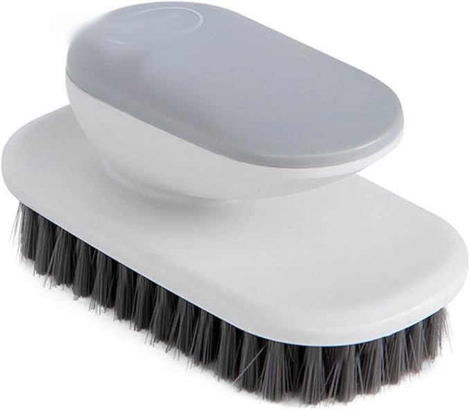 Household Cleaning Brushes Laundry Brush with Handle Flexible Washing Scrub Soft Hair Cleaning Clothes Cleaner Household Tools(Grey)