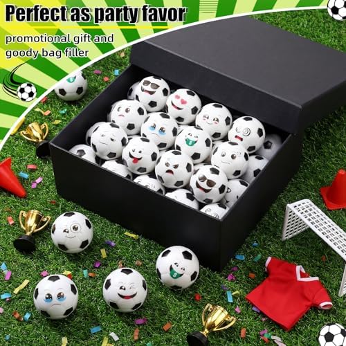 Libima 120 Pcs Mini Face Soccer Football Fidget Toy Bulk, 2 Inch