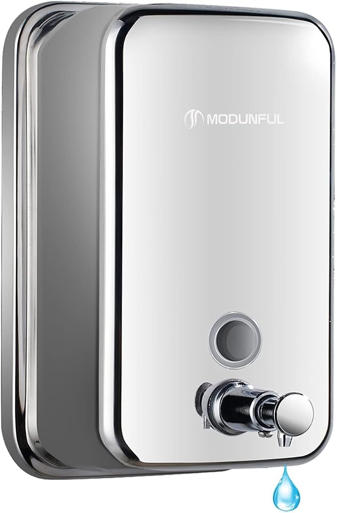 Stainless Steel Soap Dispenser for Home – 16.9oz Wall Mount, Anti-Leak Pump, Brushed Nickel Finish, Space-Saving Design for Kitchen & Bathroom