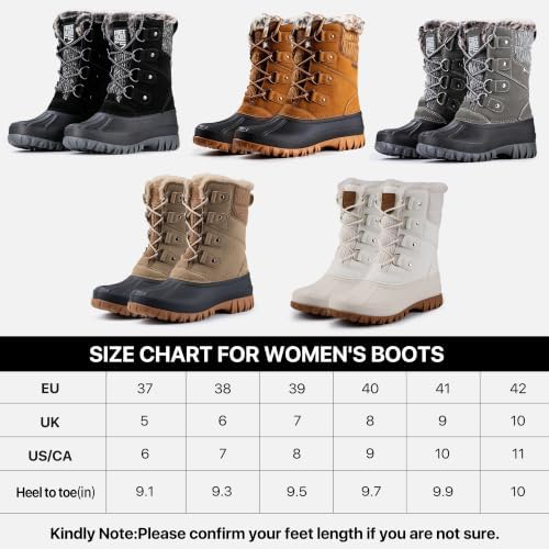 FREE SOLDIER Women's Waterproof Winter Cold Weather Snow Boots for Women Outdoor Fashion Duck Boots Comfortable Insulated